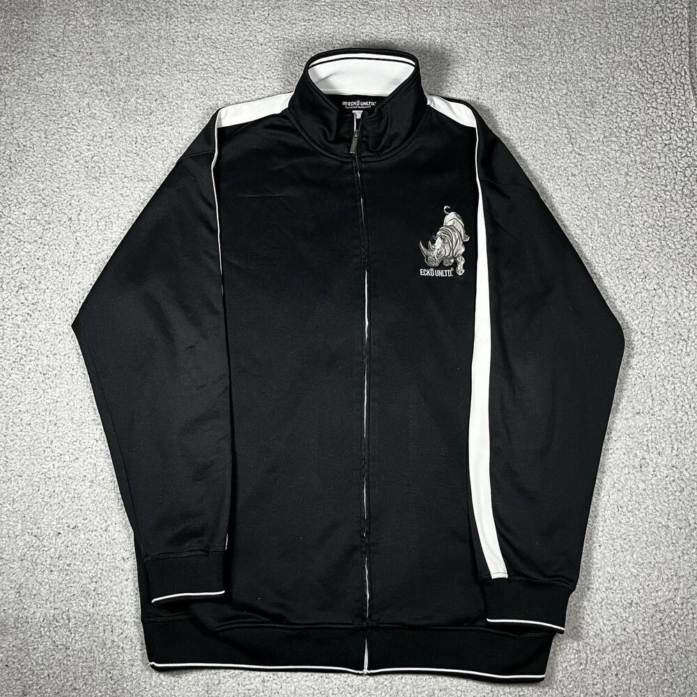Ecko UNLTD Jacket Mens 2XL Full Zip Track Embroidered Y2K Skater Grunge Hip Hop